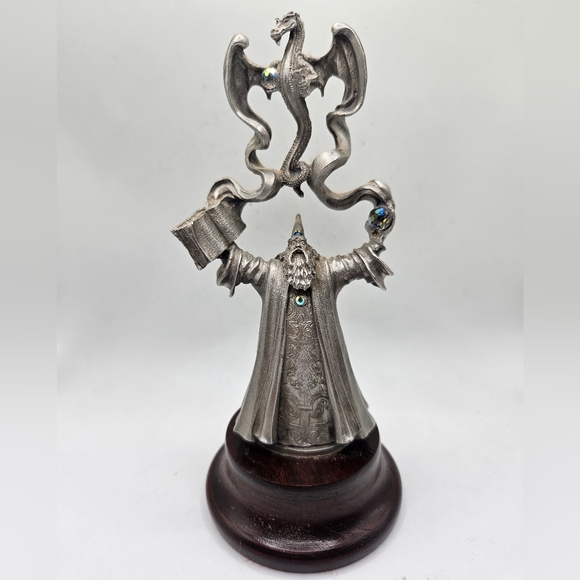 Perth Pewter Dragon Studies By Ray Lamb 1991 LM01 0131/2500 Wizard Statue - Picture 1 of 10